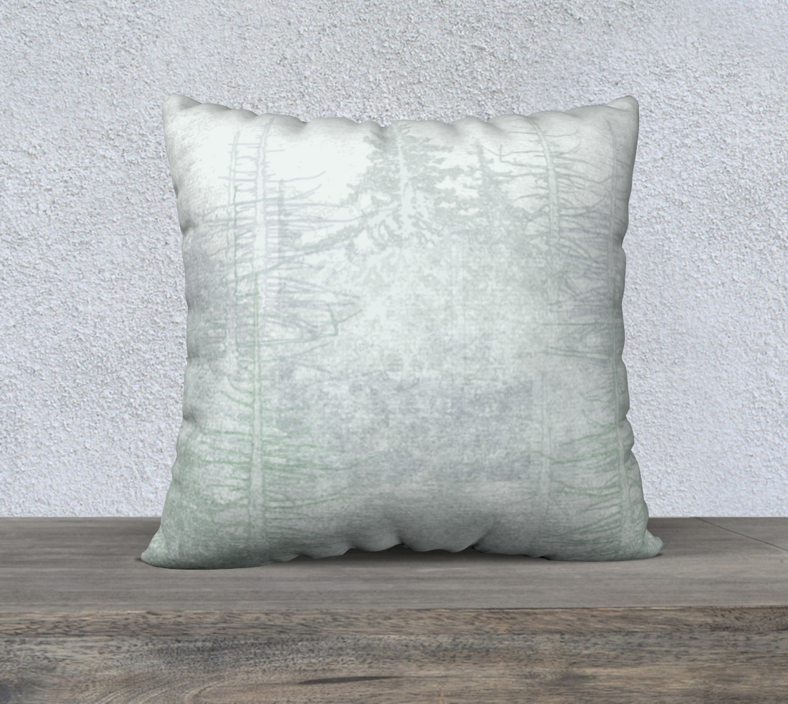Icy green forest in green and blue 22"  square