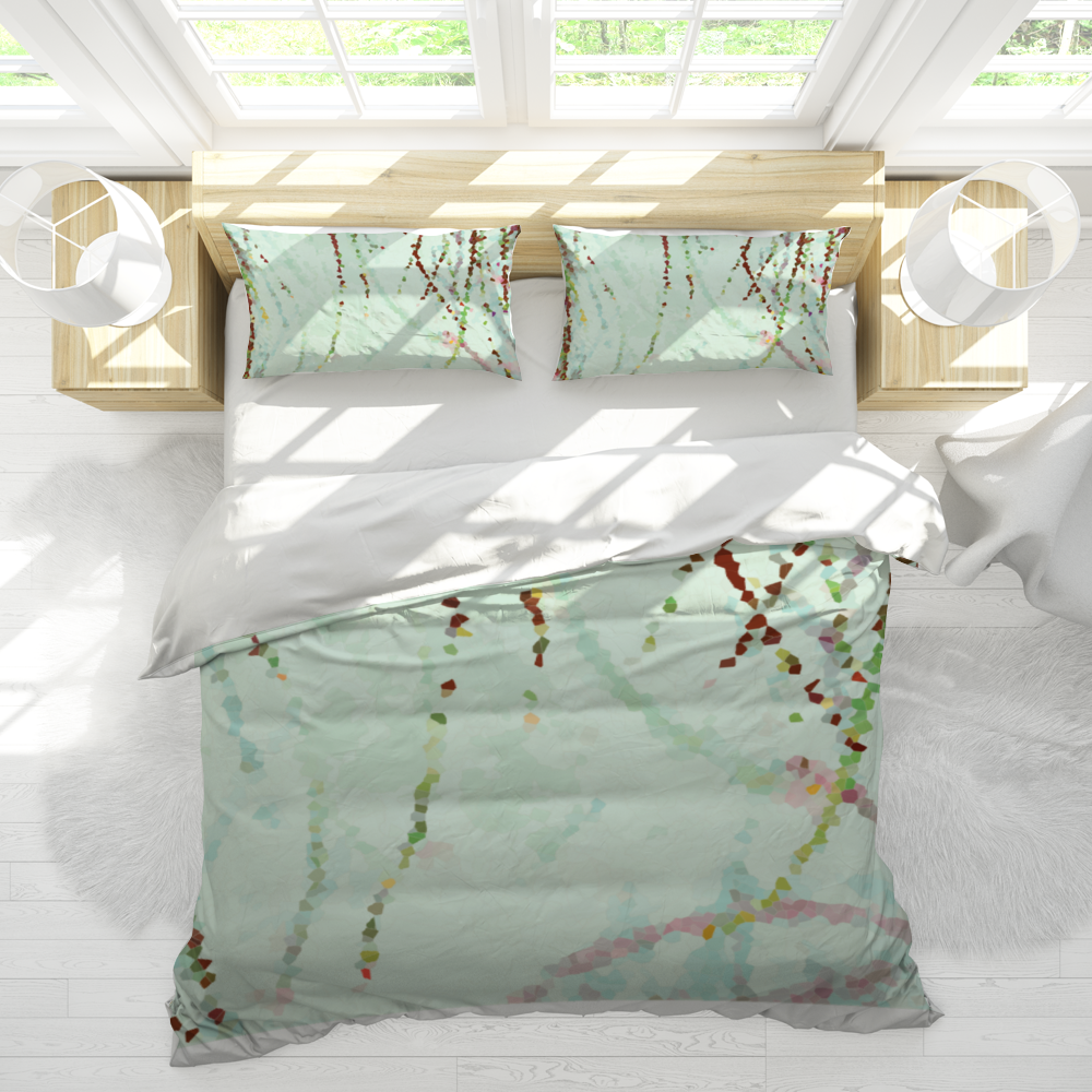 Easy breezy minty grasses duvet cover