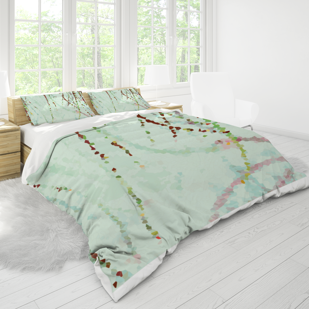 Easy breezy minty grasses duvet cover