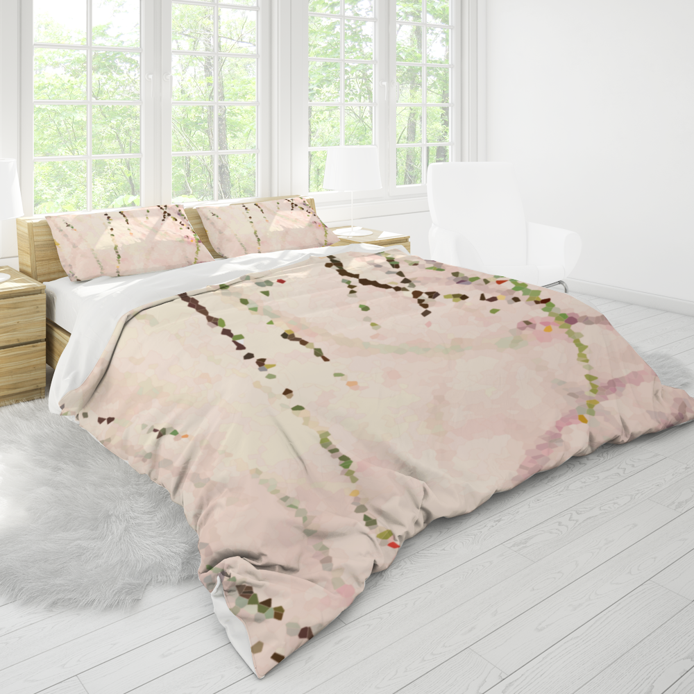Easy breezy rosy grasses duvet cover