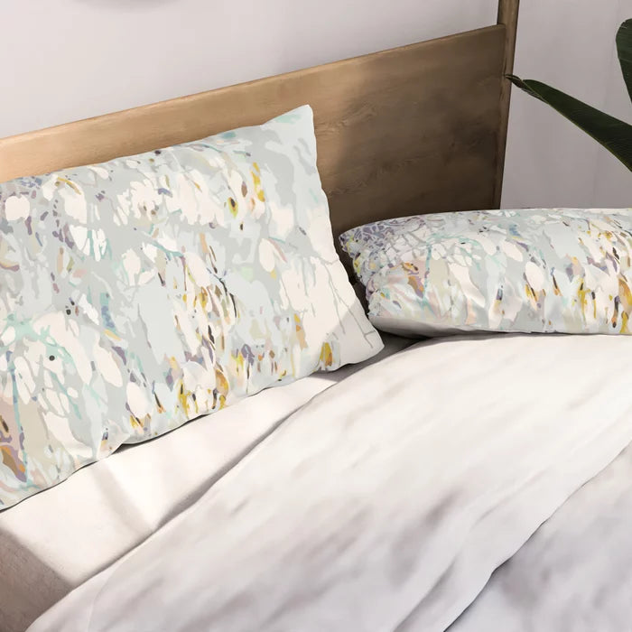 Tangle of twigs in muted greens pillow sham