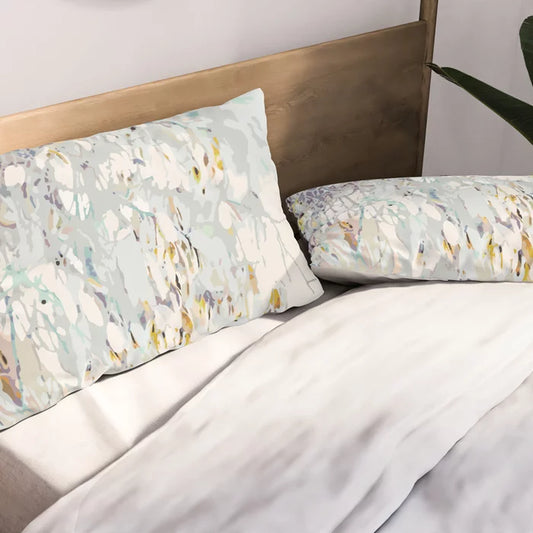 Tangle of twigs in muted greens pillow sham