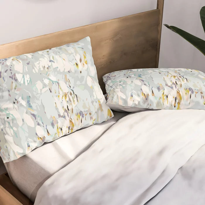 Tangle of twigs in muted greens pillow sham