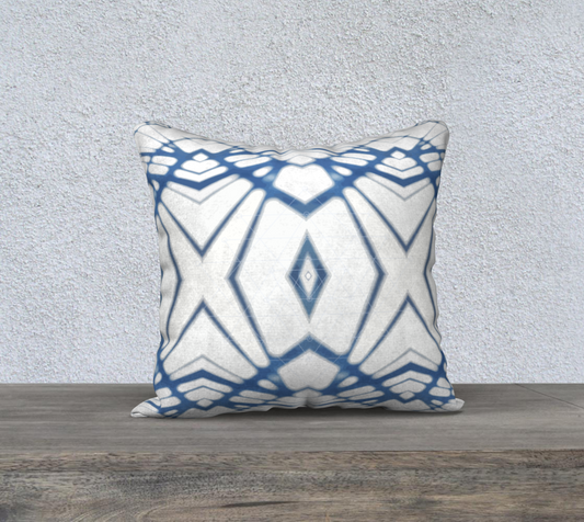 Found art:  Indigo shadows 18 x 18 throw pillow cover