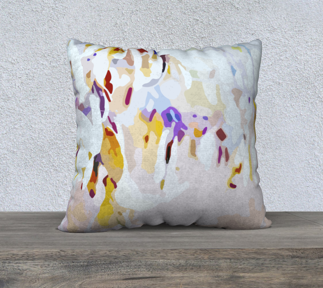Botanical abstract in ice cream and springtime 22" square