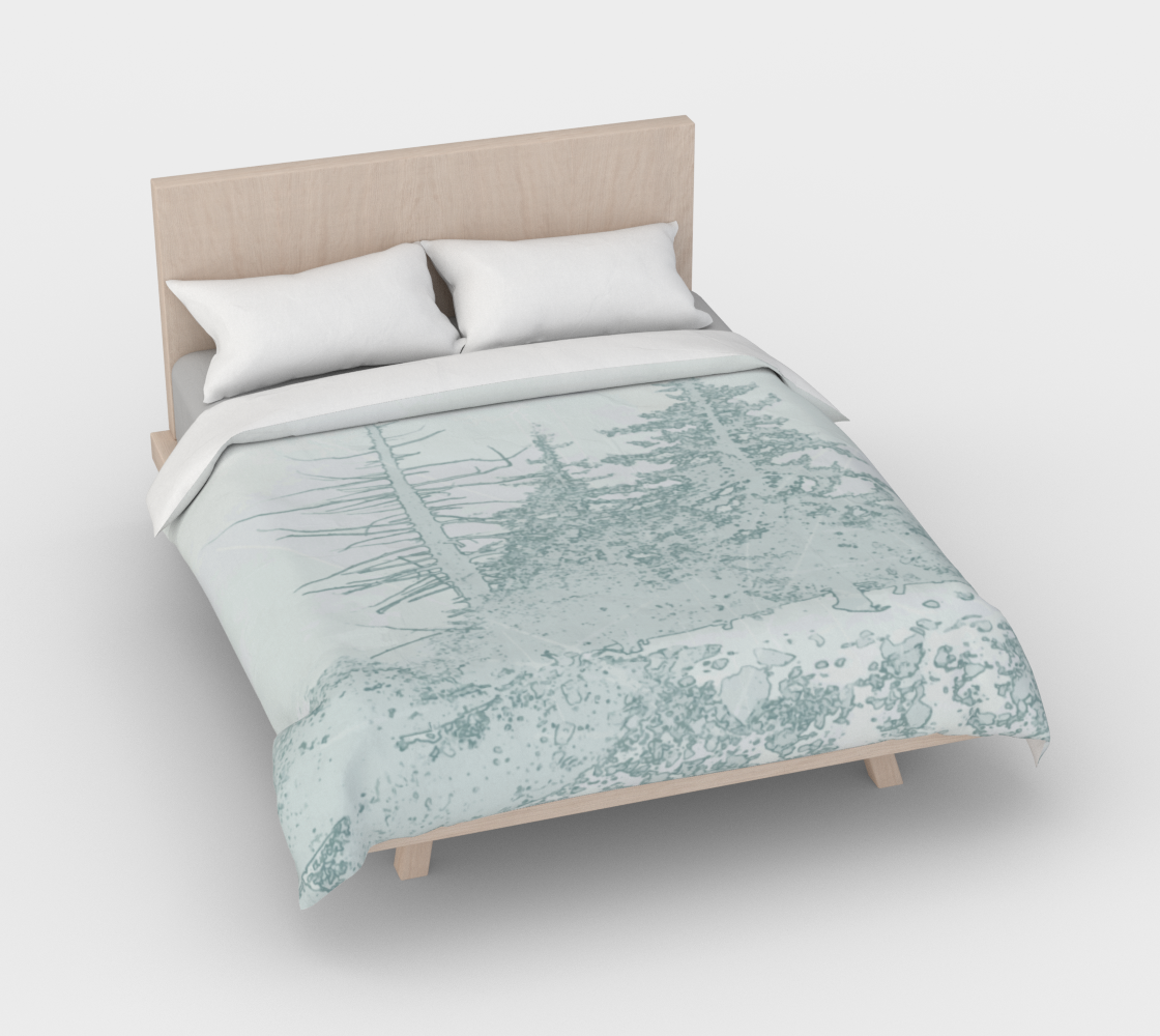 Icy Forest in Pale Green duvet cover