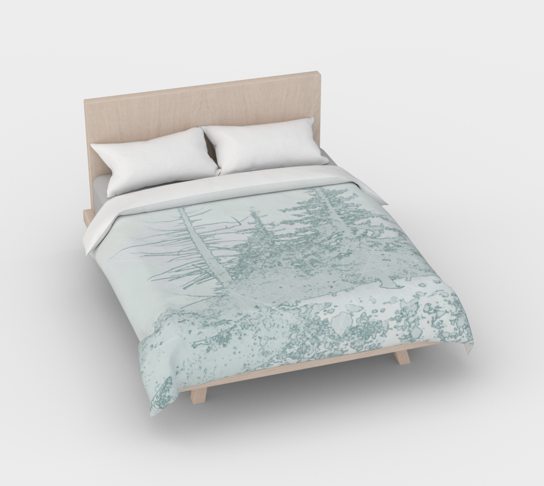 Icy Forest in Pale Green duvet cover