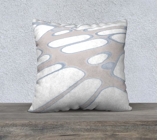 Shadows on pavement in shades of beige 22 x 22 pillow case