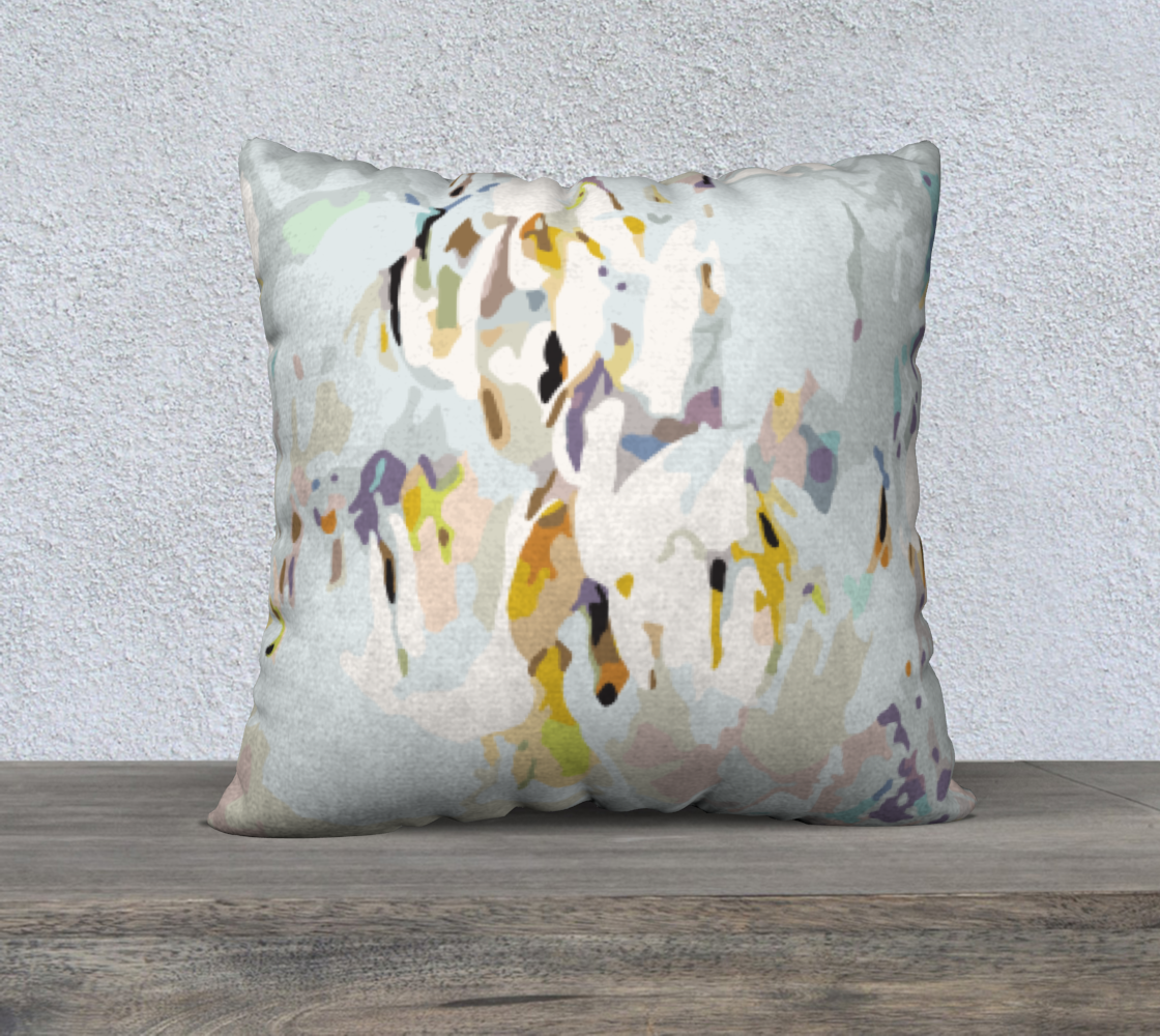 Botanical abstract 2 - minty - 22 x 22 pillow cover