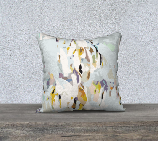 Botanical abstract minty variation 2 18" square pillow cover