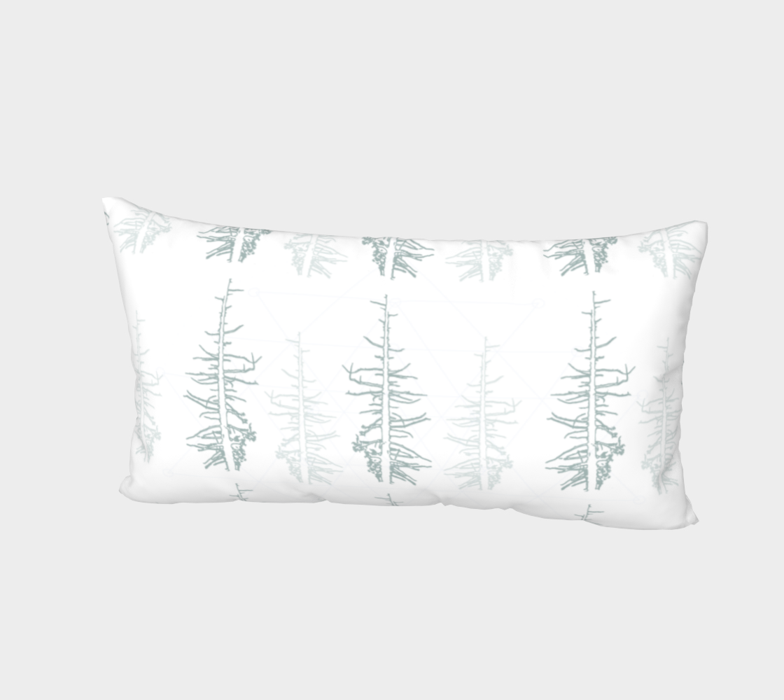 Pines against the snow pillow sham - light green