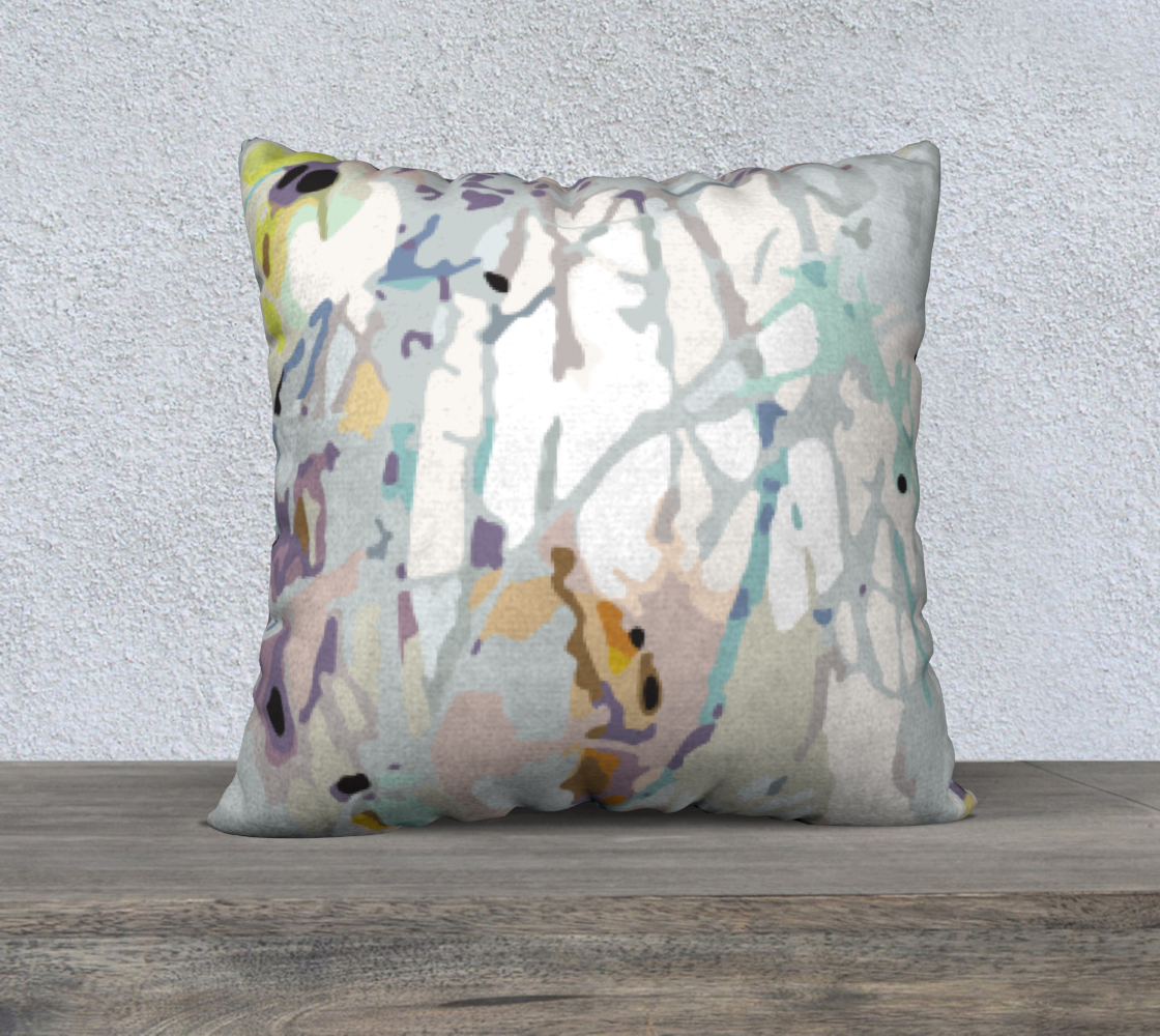 Botanical abstract 3 - minty - 22 x 22 pillow cover