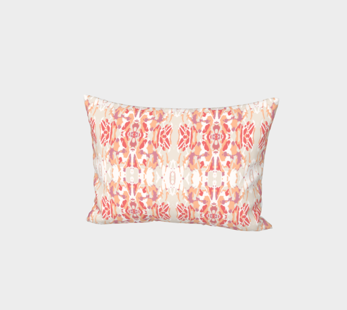 Stained glass window pillow sham in shades of coral