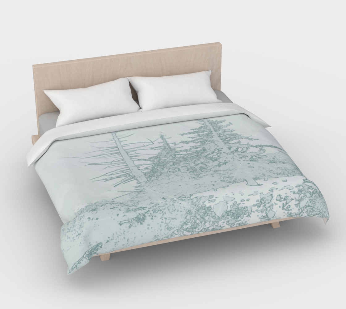 Icy Forest in Pale Green duvet cover