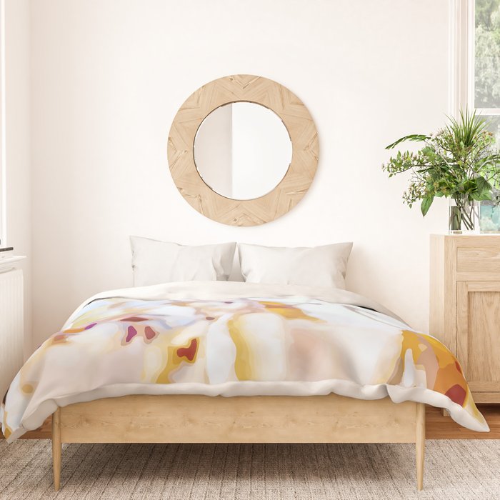 Tangle of twigs in peaches and cream duvet cover