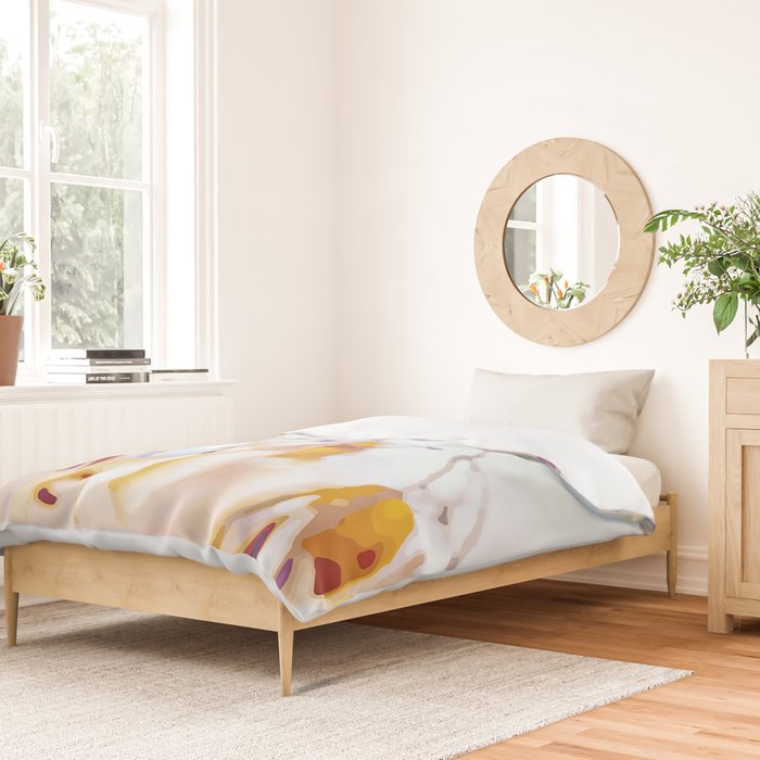 Tangle of twigs in peaches and cream duvet cover
