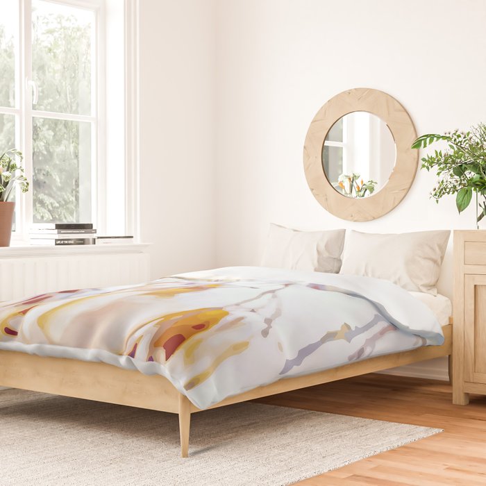 Tangle of twigs in peaches and cream duvet cover