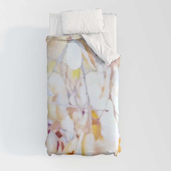 Tangle of twigs in peaches and cream duvet cover