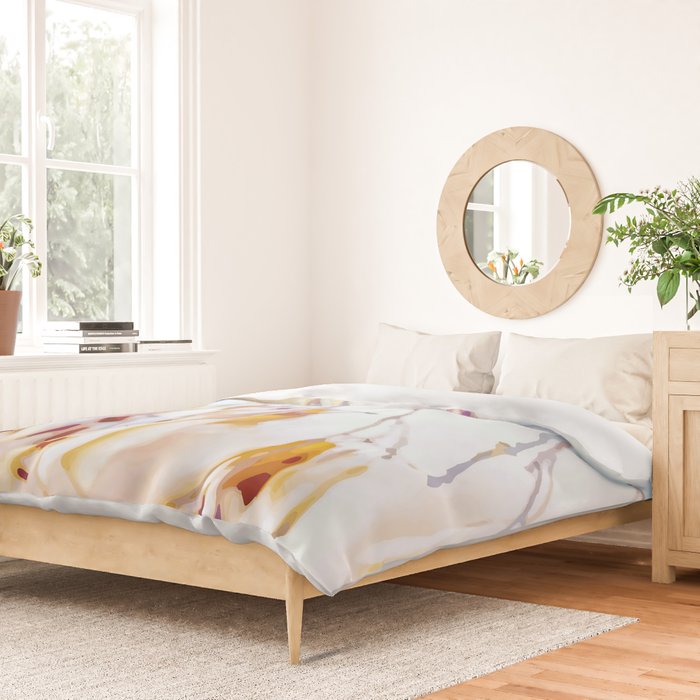 Tangle of twigs in peaches and cream duvet cover