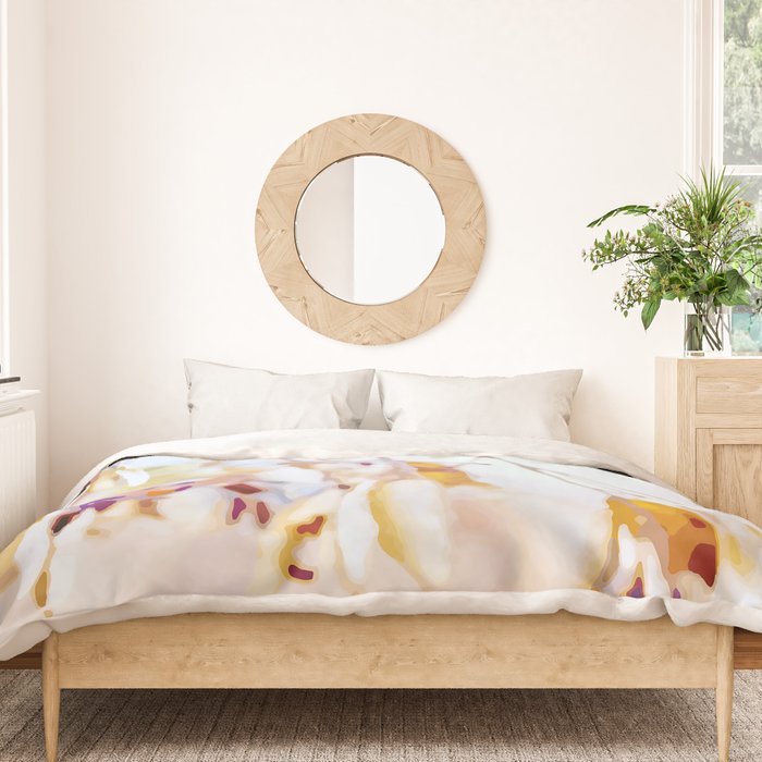 Tangle of twigs in peaches and cream duvet cover