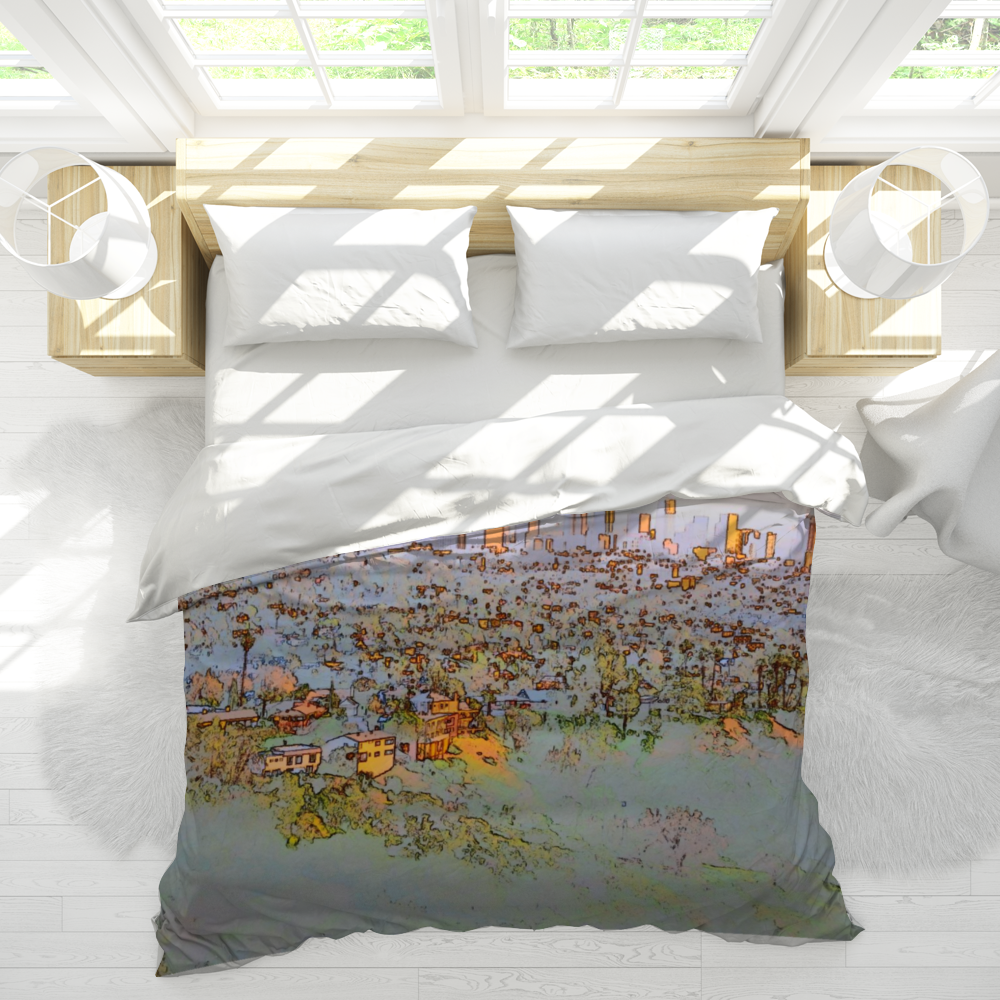 Shining city on the hill duvet cover
