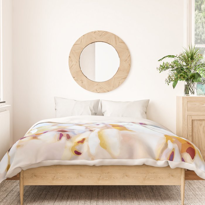 Tangle of twigs in peaches and cream duvet cover