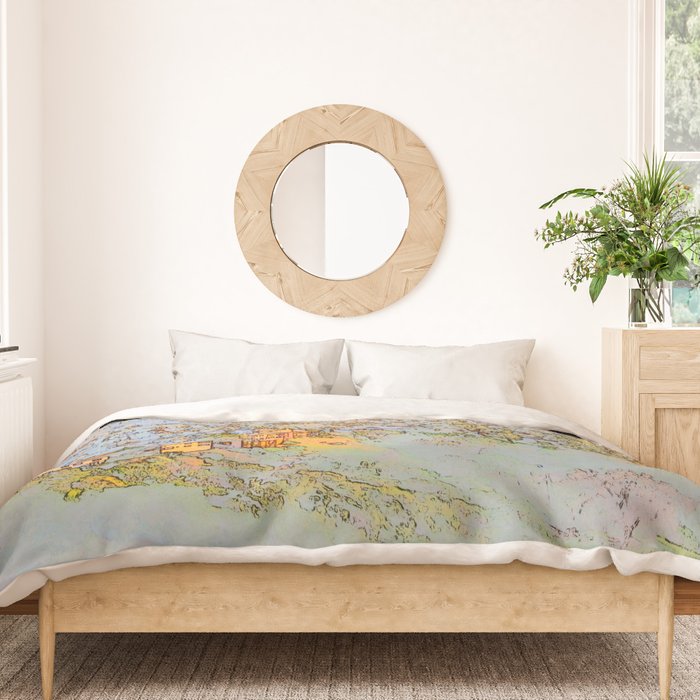 Shining city on the hill duvet cover
