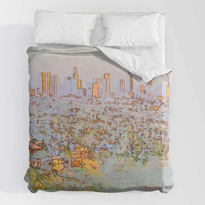 Shining city on the hill duvet cover