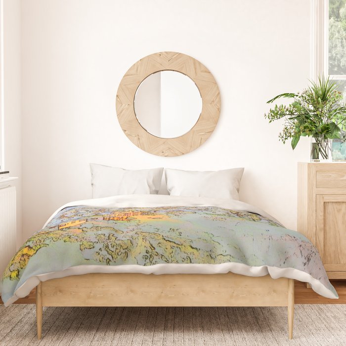 Shining city on the hill duvet cover